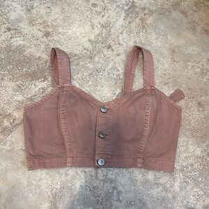 American Eagle Outfitters Pink Crop Tank Top